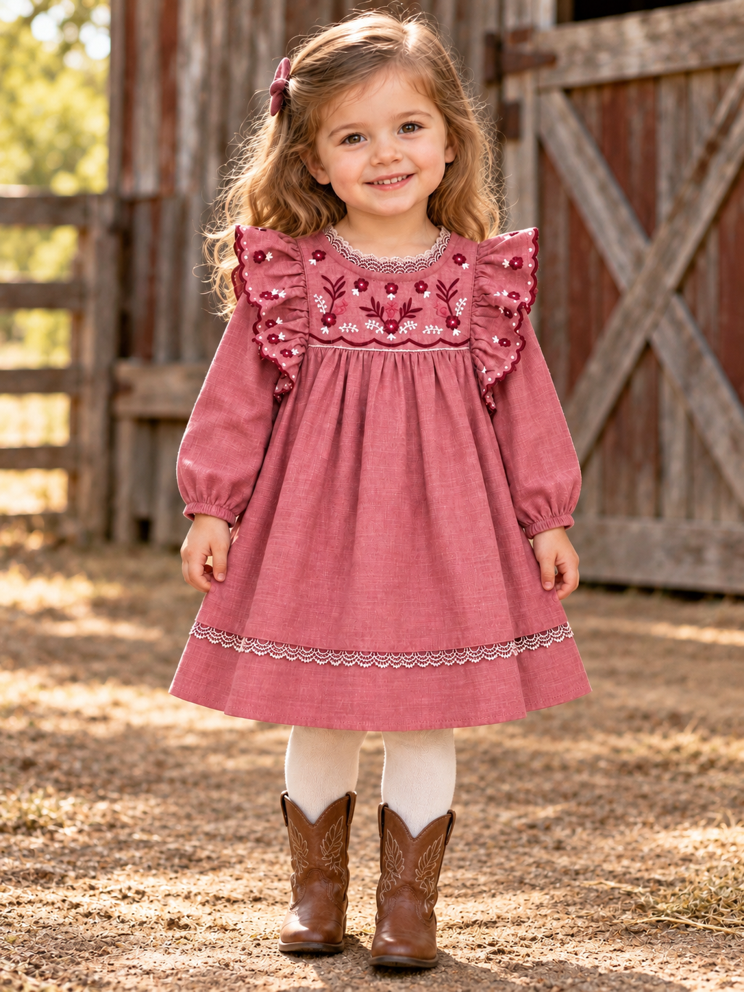 Red Chambray Maisy Dress