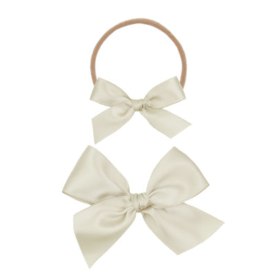 Satin Bow Champagne Headband Small