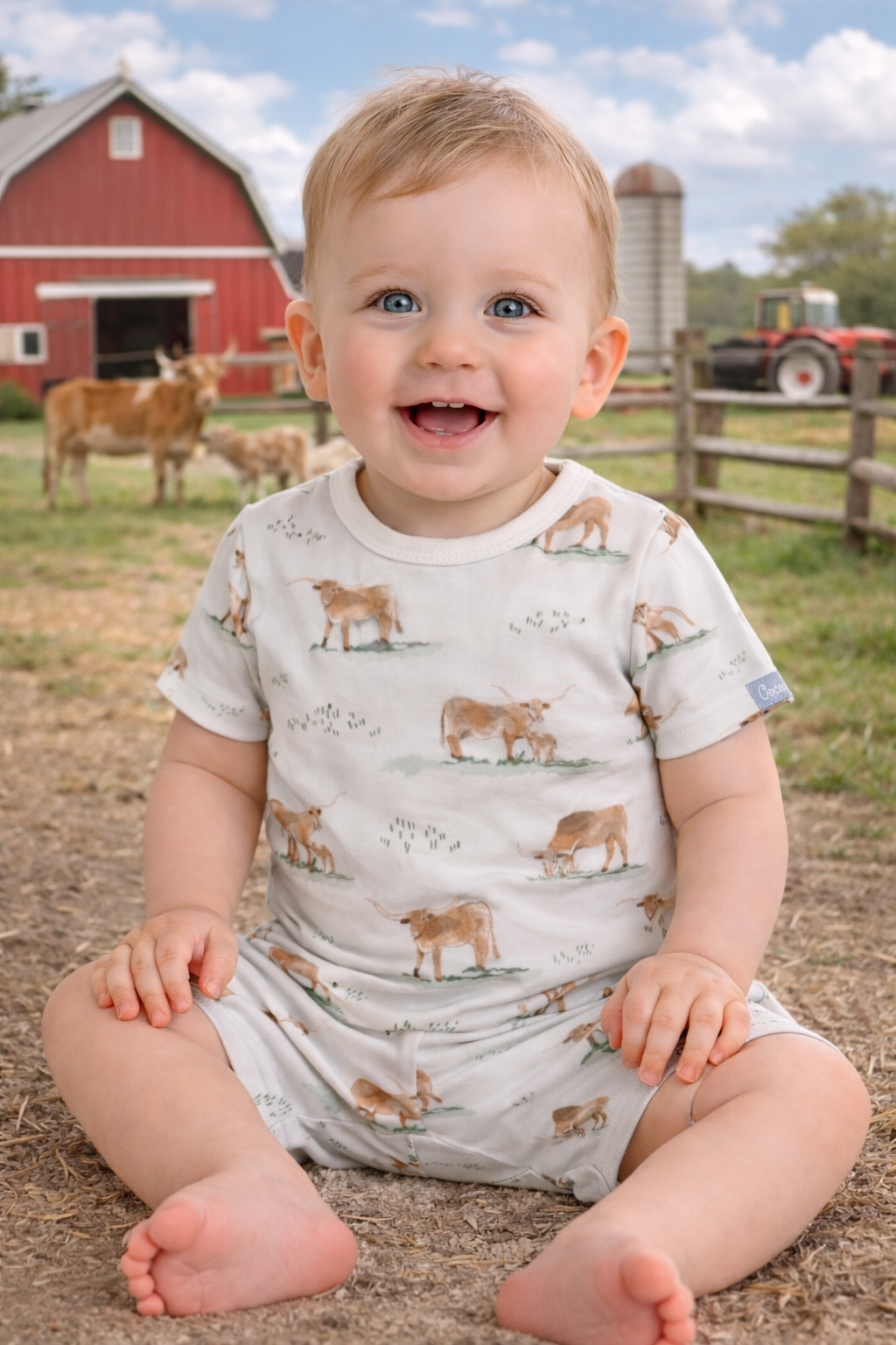 Allover Cow Print Modal Romper