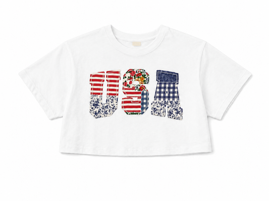 Cropped USA Girls T-shirt