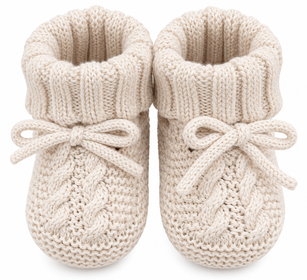 Cream Knit Booties