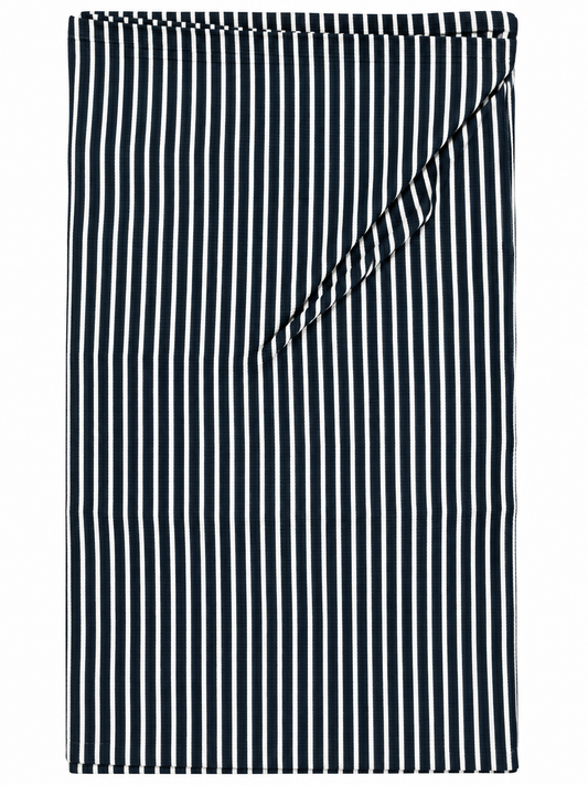 Navy Stripe Ribbed Bamboo Stretch Swaddle