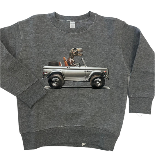 Dino Driving Bronco Truck Sweatshirt