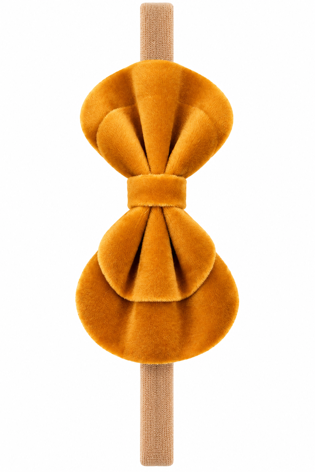 Old Gold Velvet Double Bow