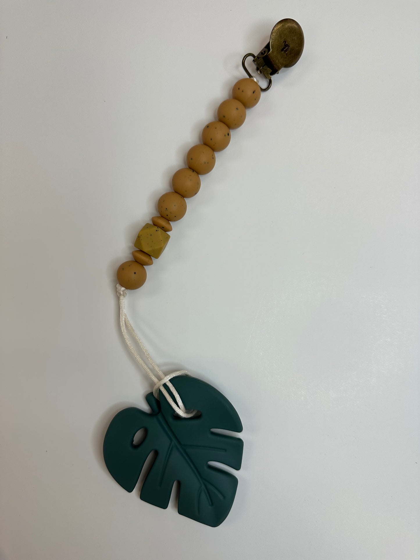Jade Monstera Teether Clip