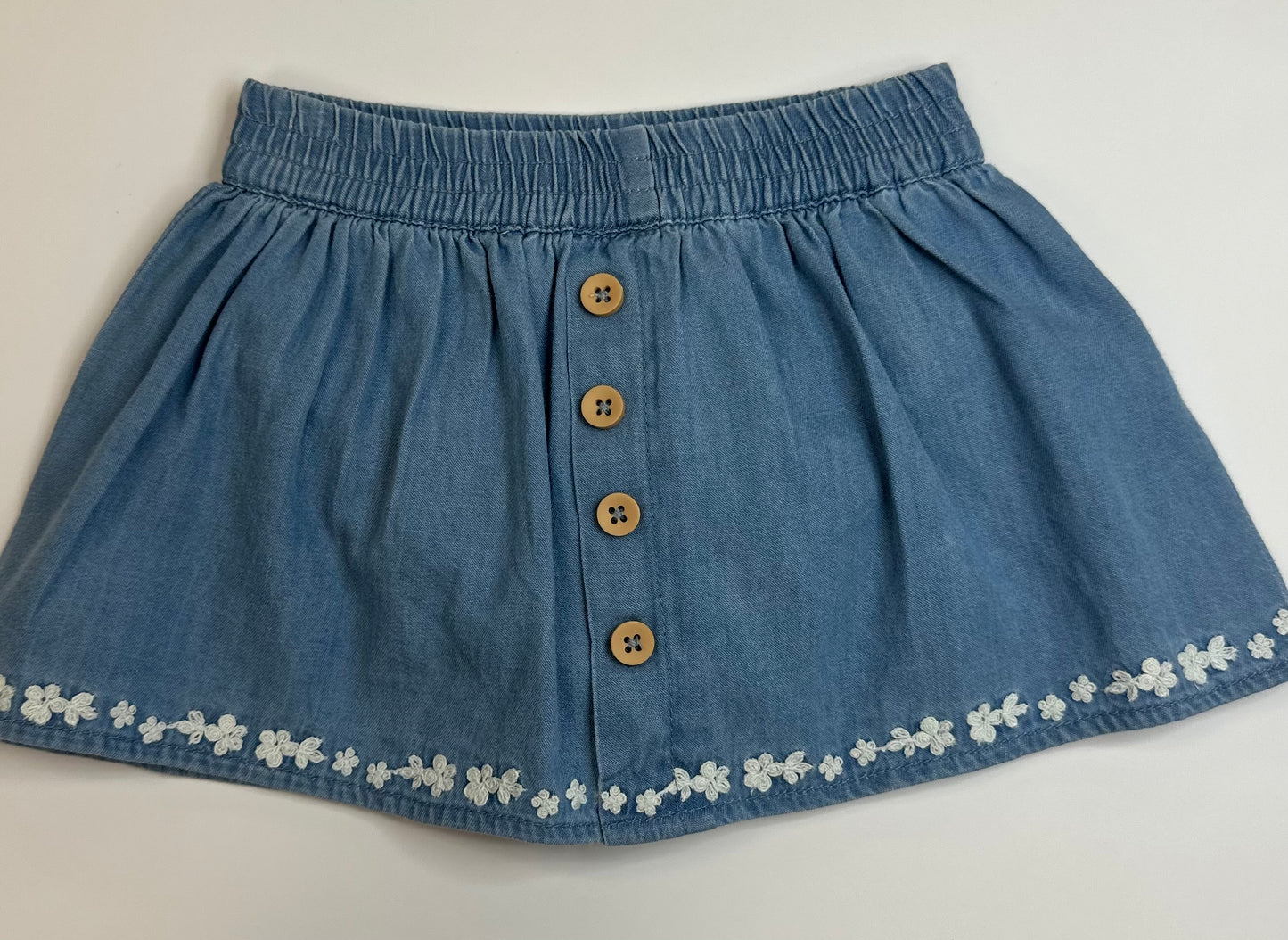 Chambray Skirt Daisy Trim