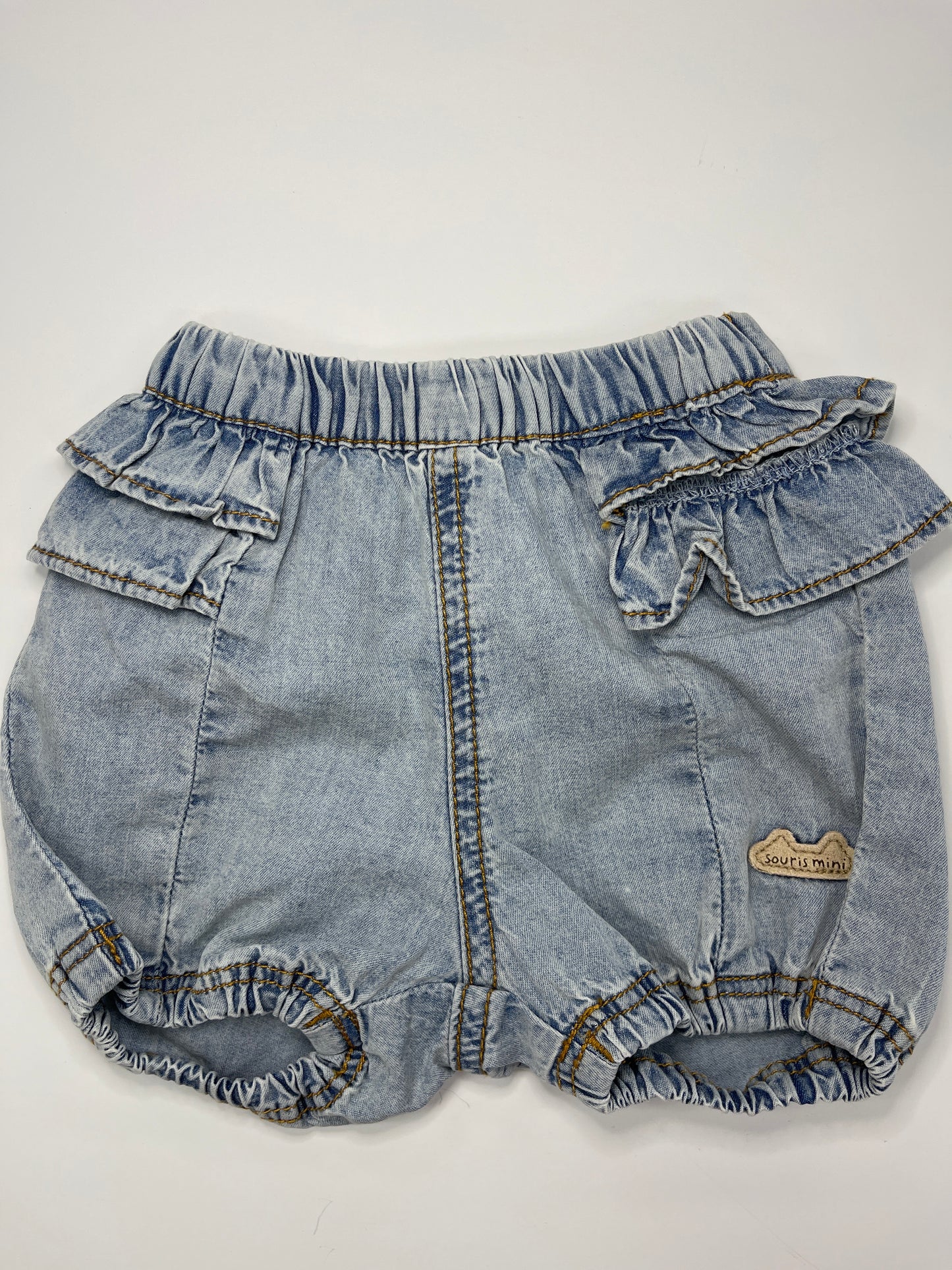Ruffle Denim Baby Short