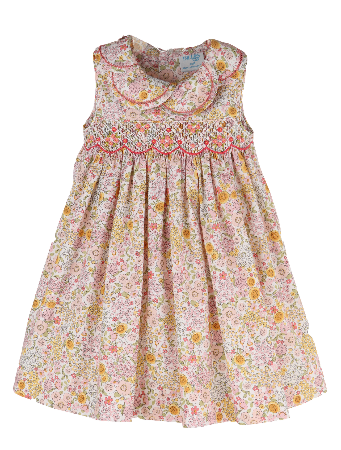 Floral Bouquet Petal Collar Pink Dress