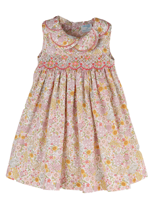 Floral Bouquet Petal Collar Pink Dress