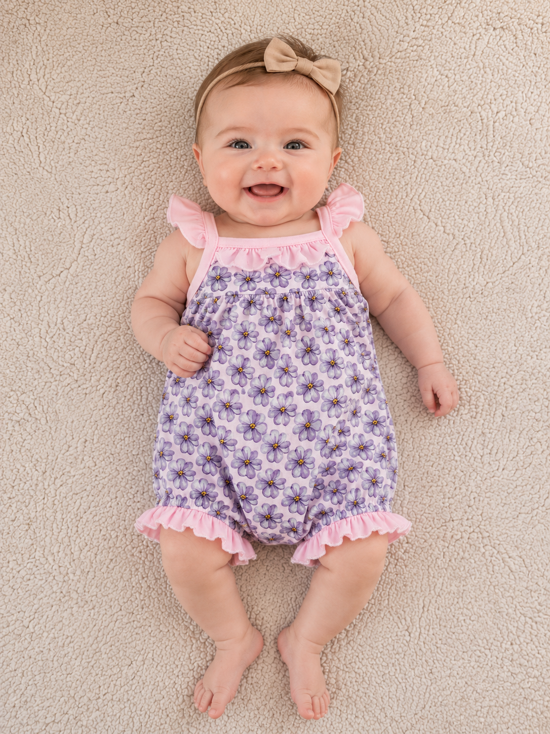 Shrinking Violet Summer Flowers Romper