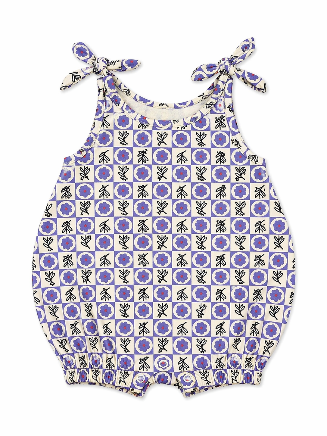 Lavander Floral Tie Shoulder Romper
