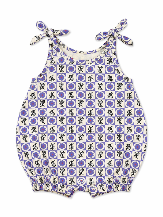 Lavander Floral Tie Shoulder Romper