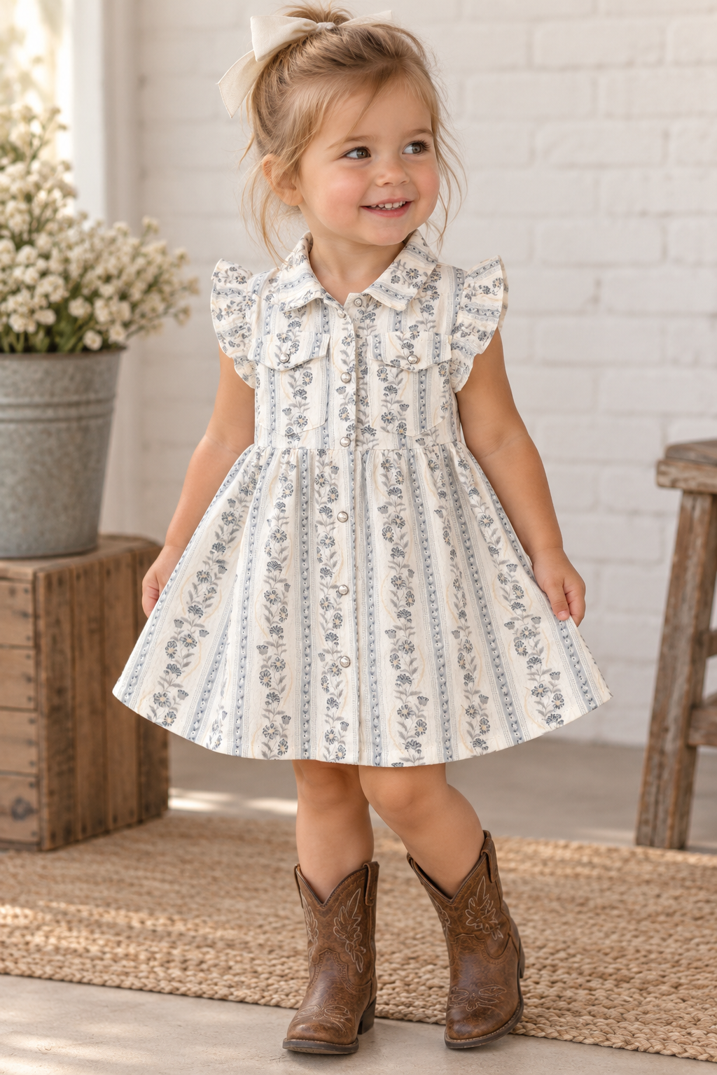 Kimberly Floral Western Dress and Bloomer