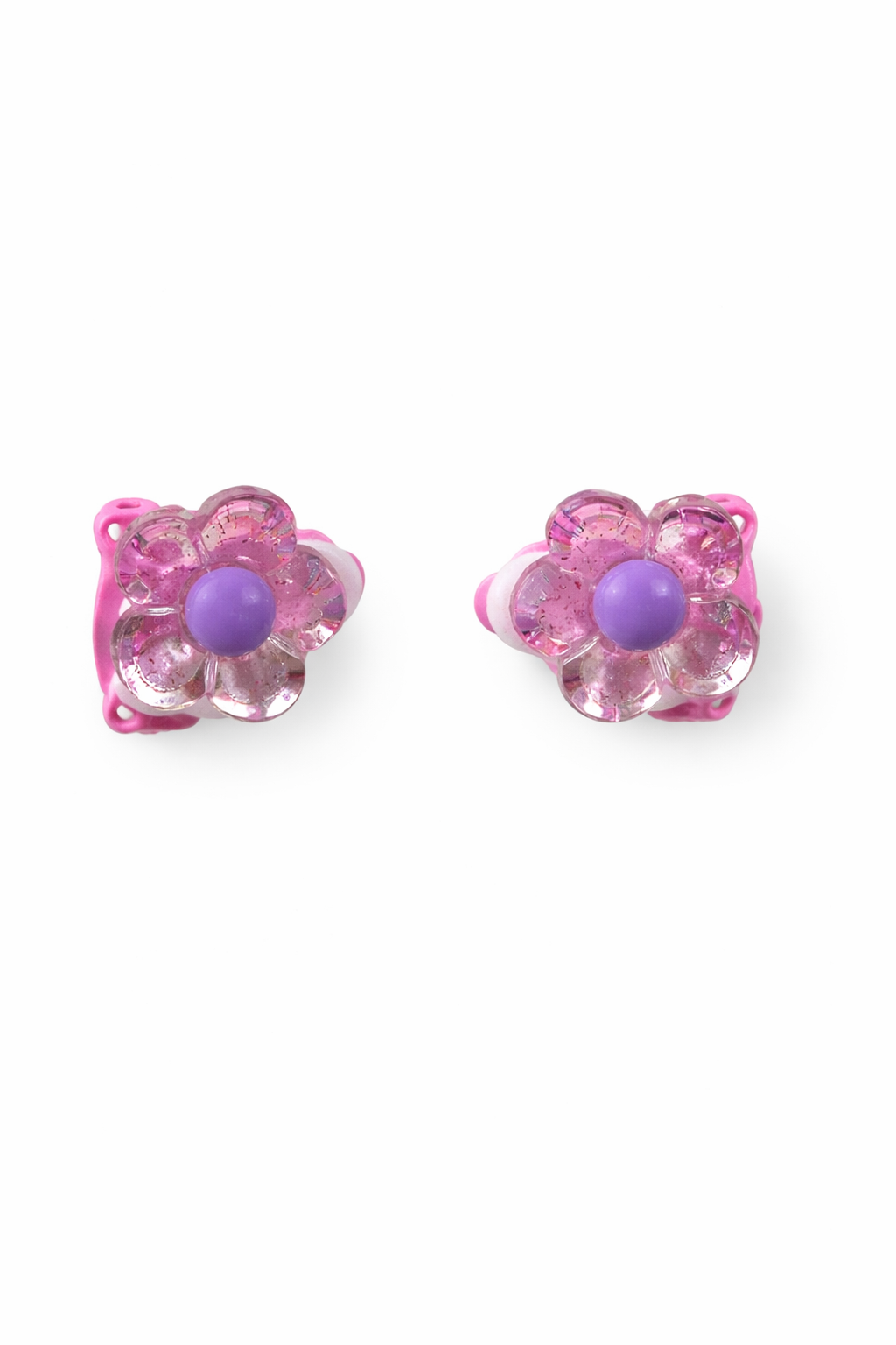 Purple Daisy Clip Earrings