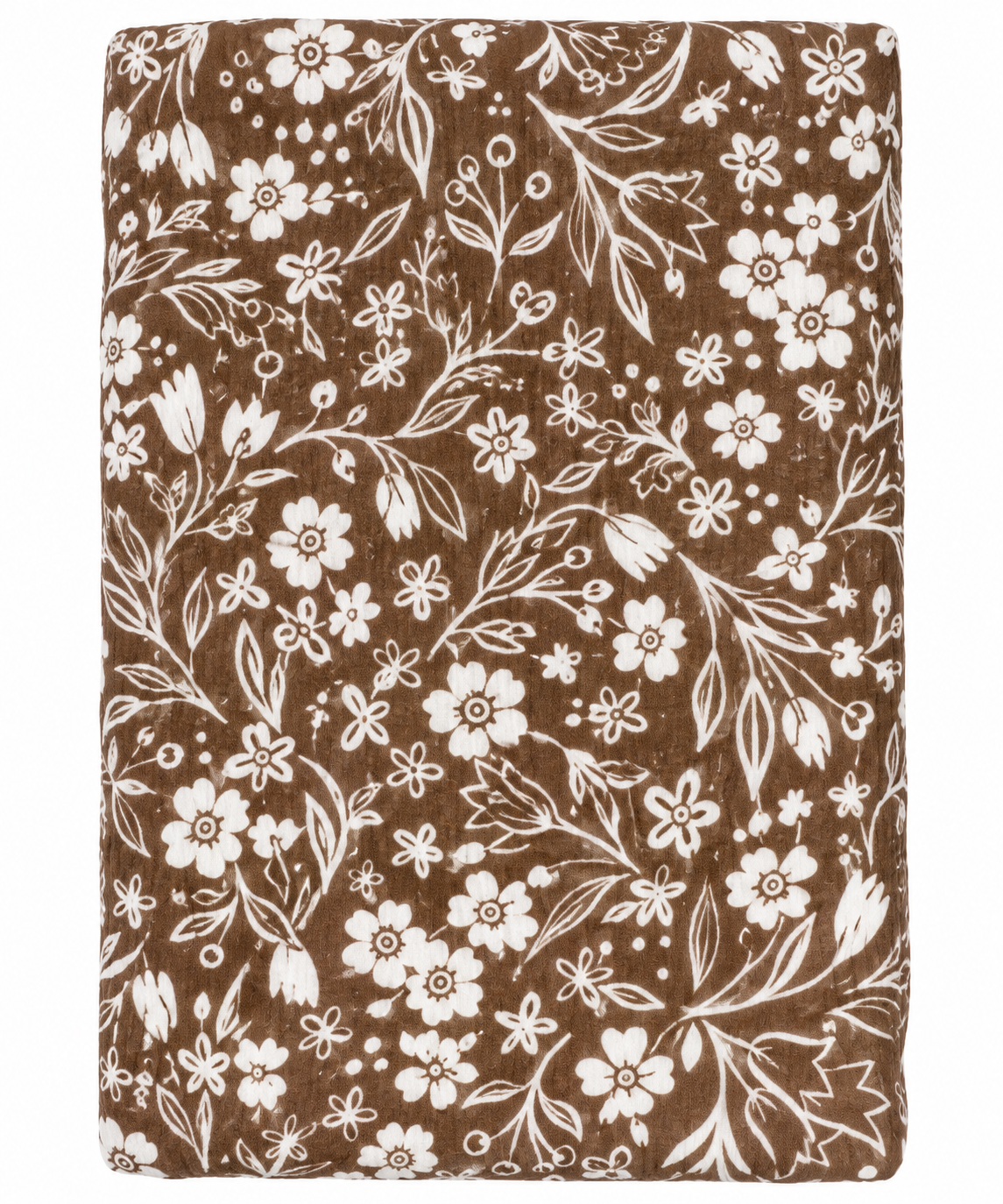 Brown Floral Ribbed Stretch Swaddle