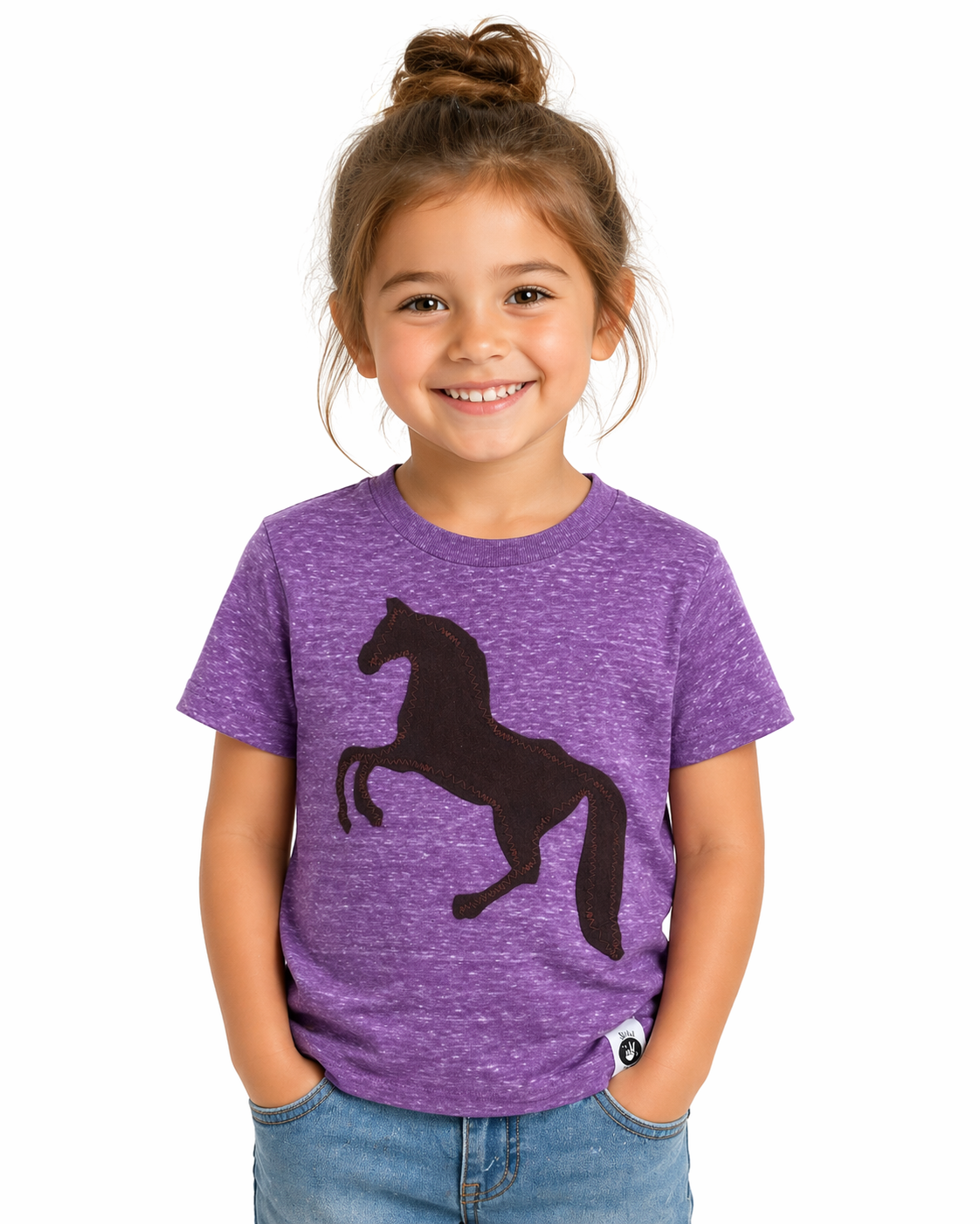 Purple T-Shirt with Horse Applique