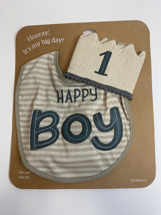 Hat Bib Boy Set Demdaco