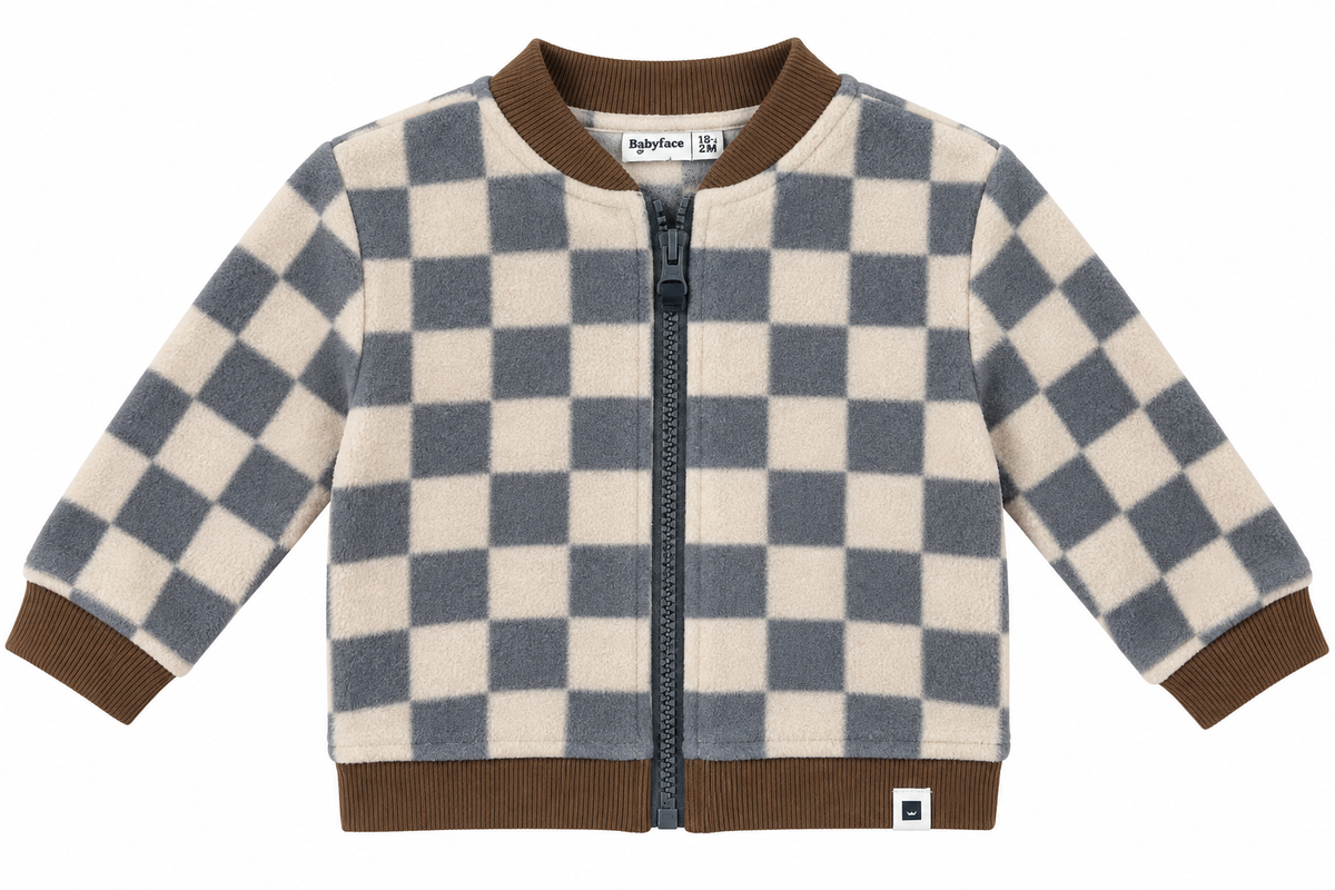 Steel Checked Fleece Jacket