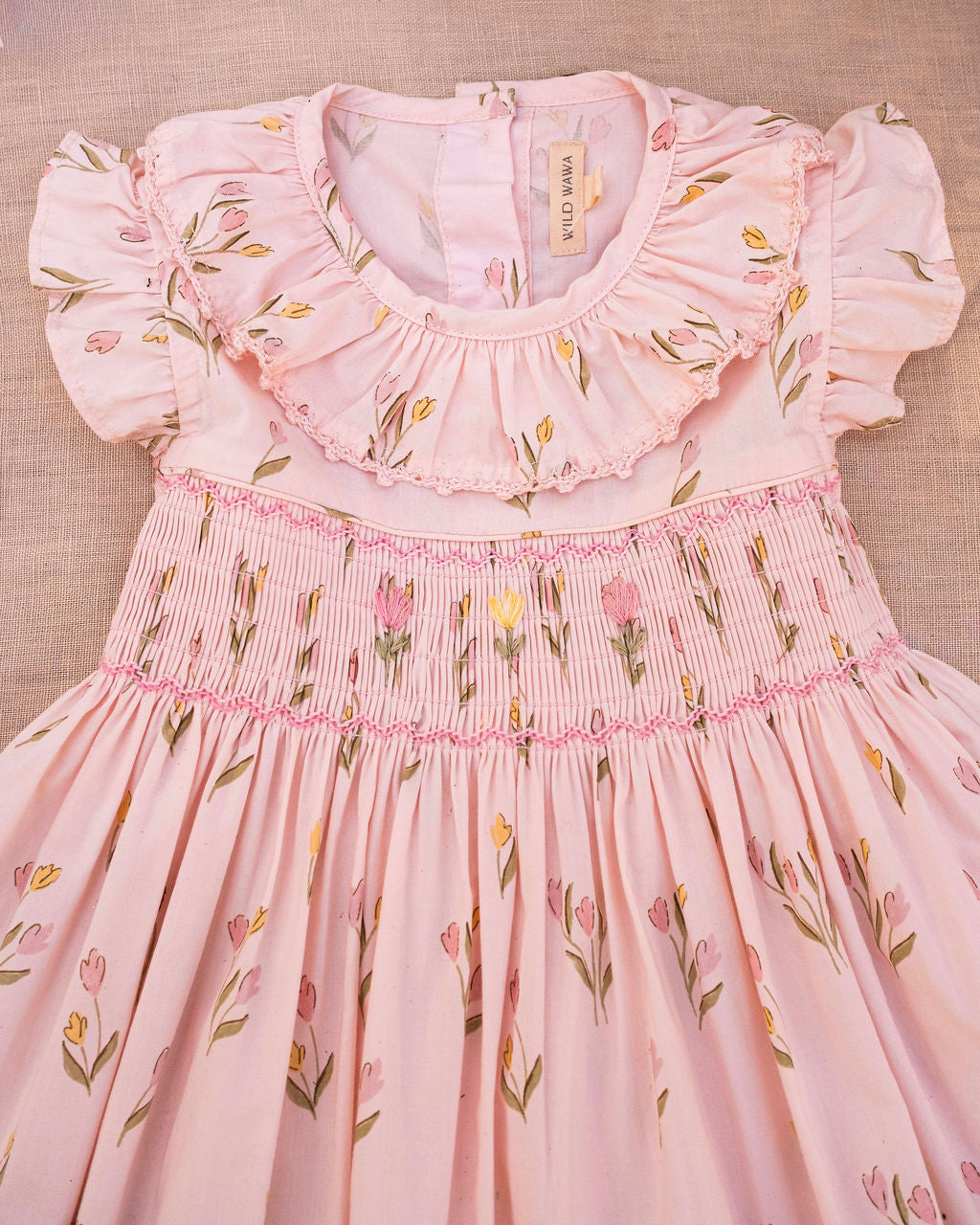 Dancing Tulips Smock Flutter Dress