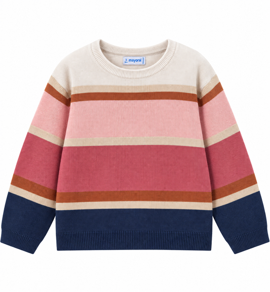 Mauve Glitter Stripe Sweater