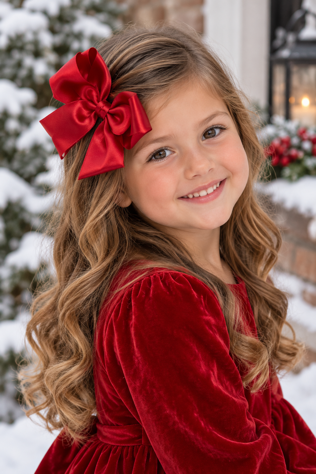 Ruby French Satin Hair Bow