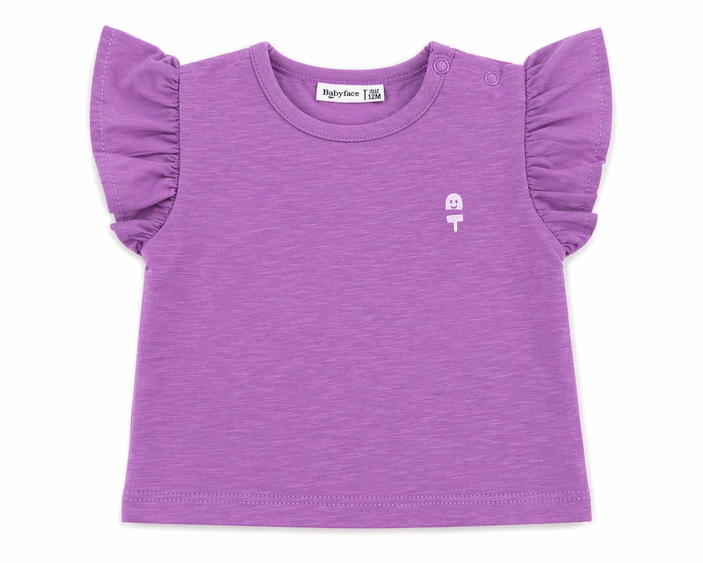 Purple T-Shirt with Ruffle Sleeves