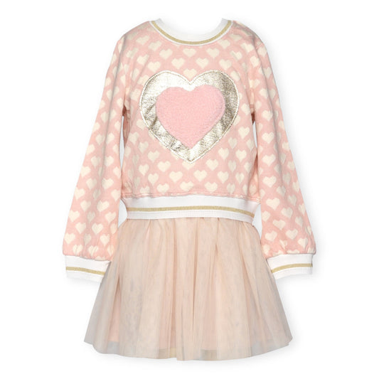 Twofer Dress with Faux Heart