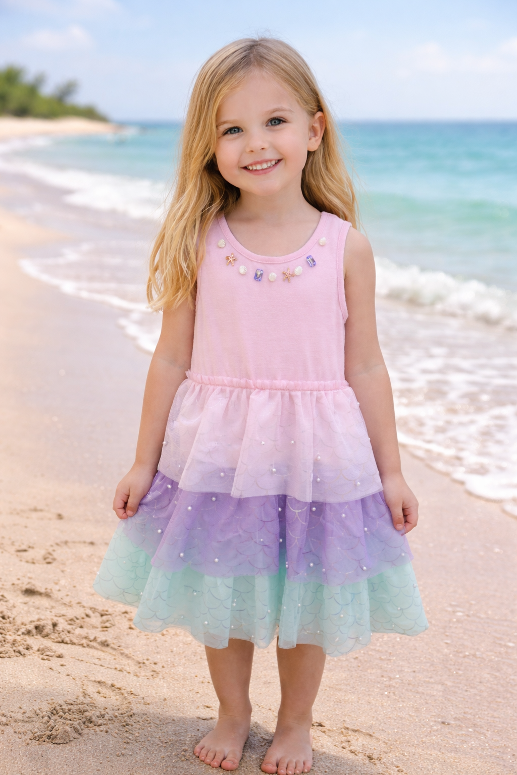 Mermaid Pearl Tank Tutu Dress