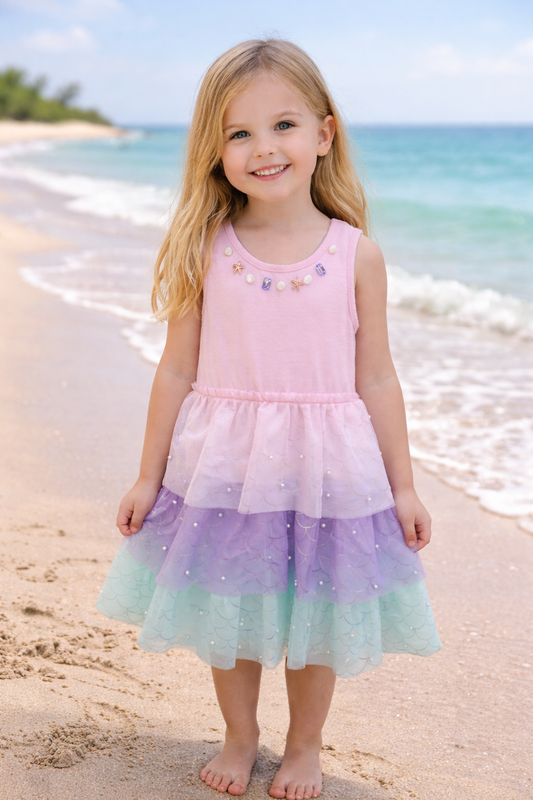 Mermaid Pearl Tank Tutu Dress