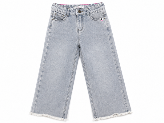 Girls Grey Denim Pant