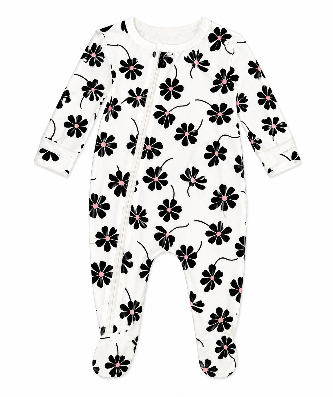 Flowers On Oat Milk Footie Sleeper