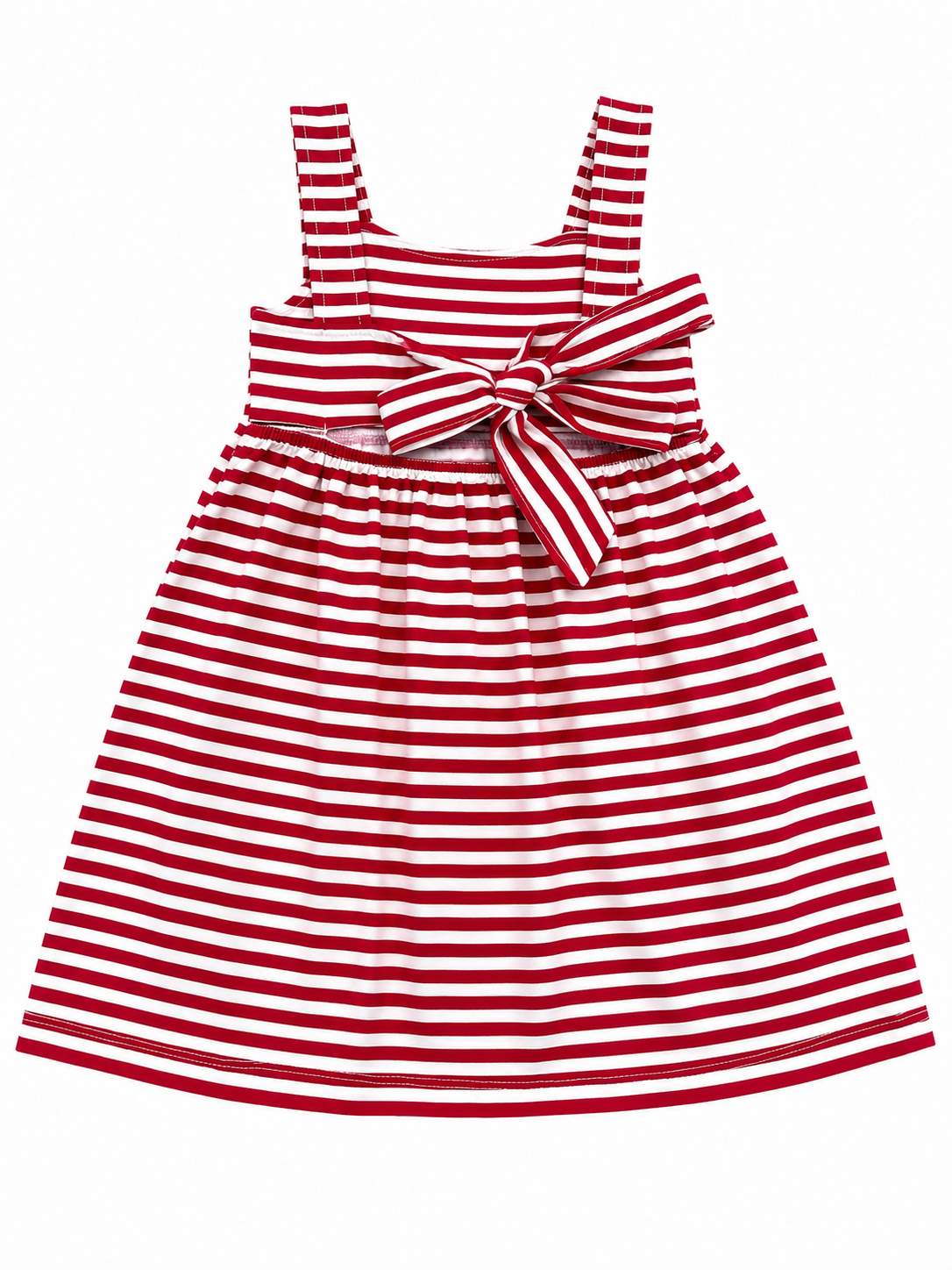 Red and White Stripe  Knit Dress