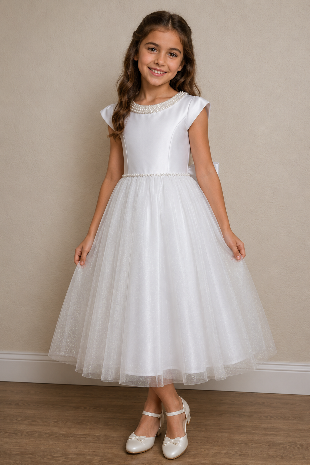 SK963 Pearl Neck Dress