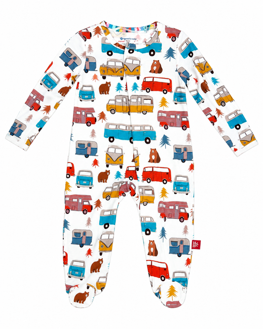 Van Modal fabric magnetic footie sleeper for baby boy