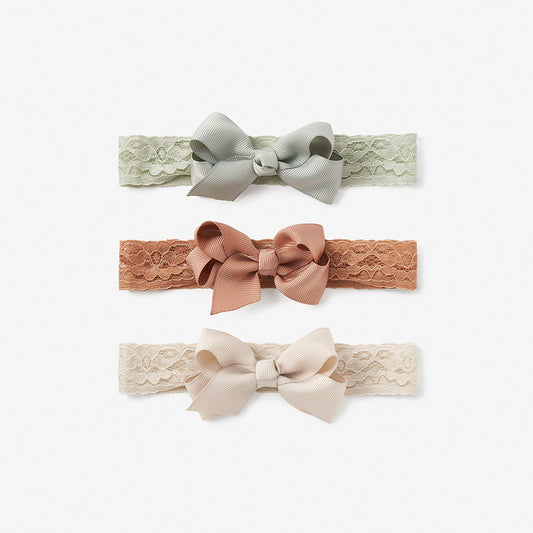 Lacey Bow 3PK Ivory Mocha Sage