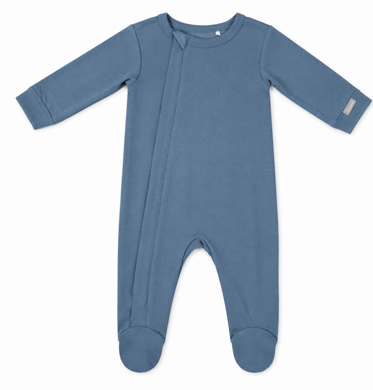 Steel Blue Zipper Footie