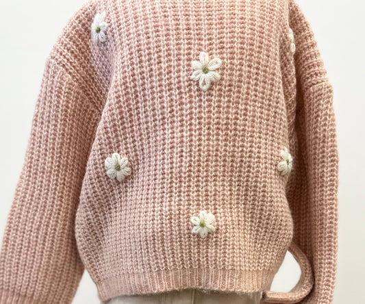 Pink Flower Sweater