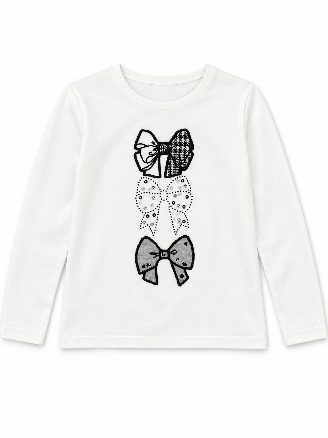 L/S Bows Stretch Jersey T-Shirt