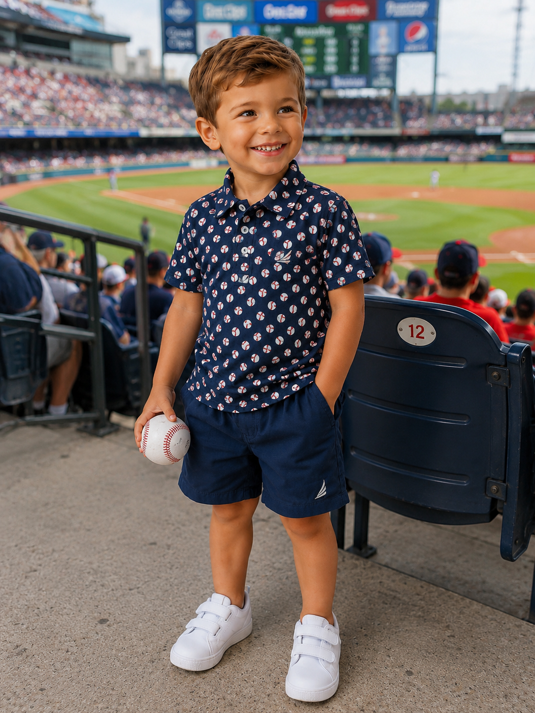 Baseball Print Polo