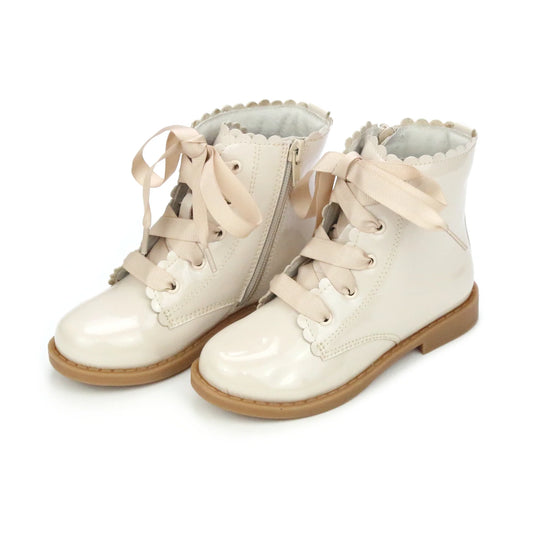 F-738 Josephine Cream Scalloped Boot