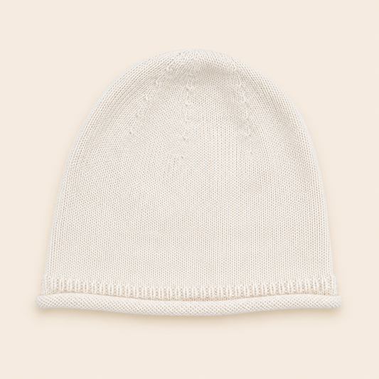 Cream Knit Hat