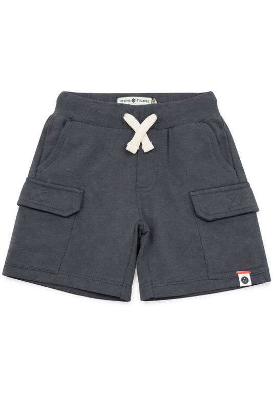 Boy Cargo Grey Sweat Short