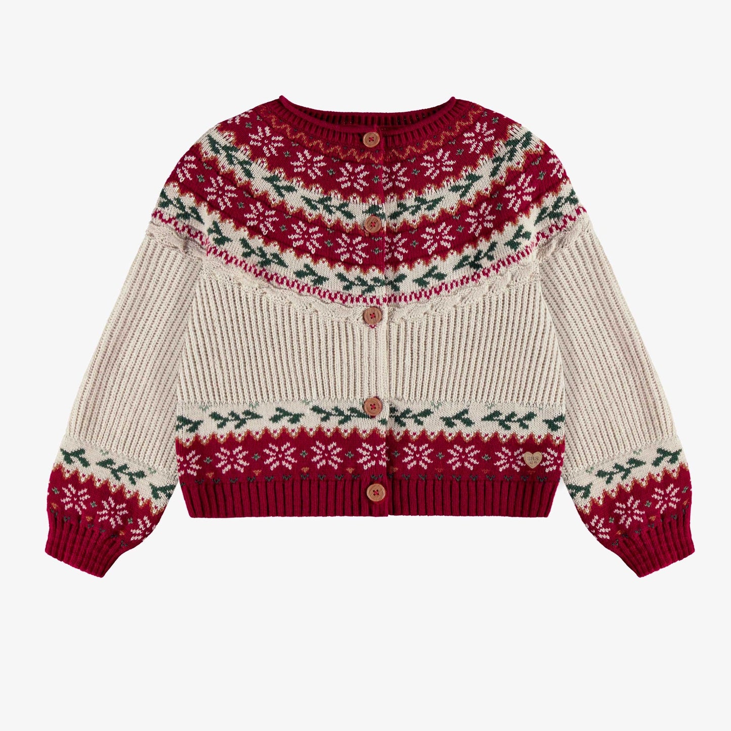 Cream Red Knit Holiday Sweater