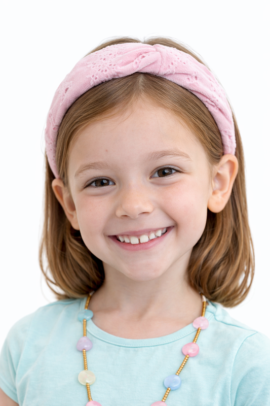 Soft Pink Eyelet Headband