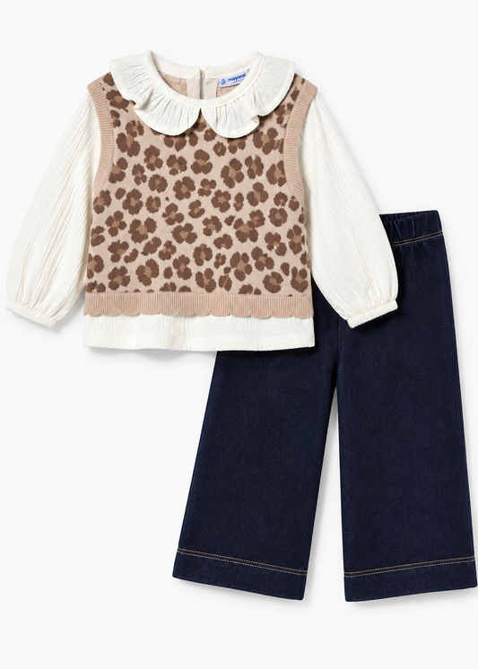 Cheetah Vest Top + Pants Set