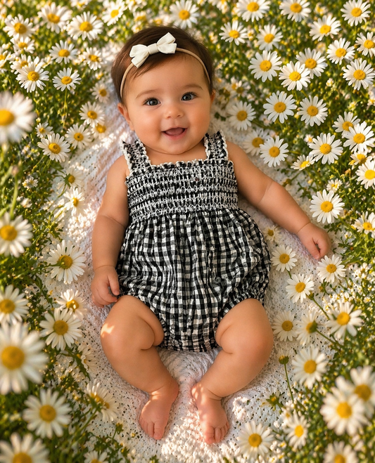 Julia Romper Black Check