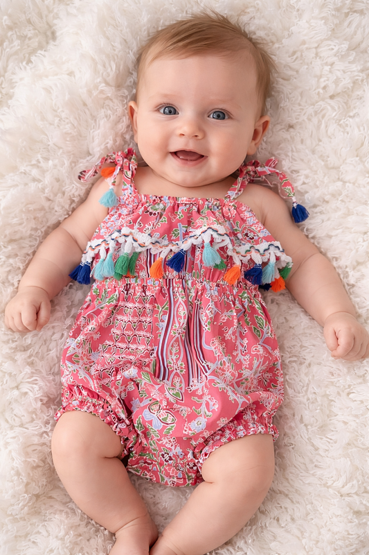 Boho Romper with Tassels