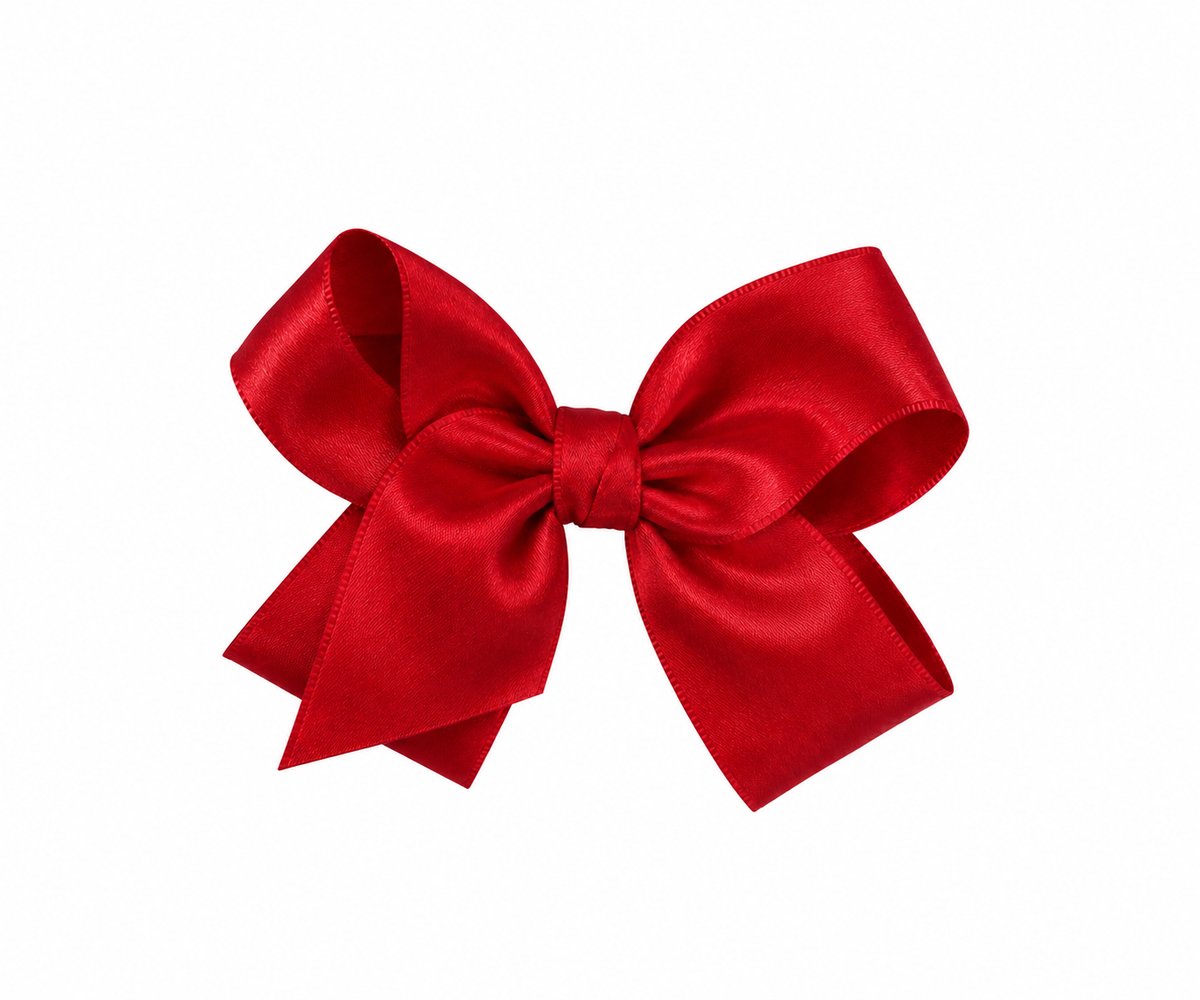 Ruby French Satin Hair Bow