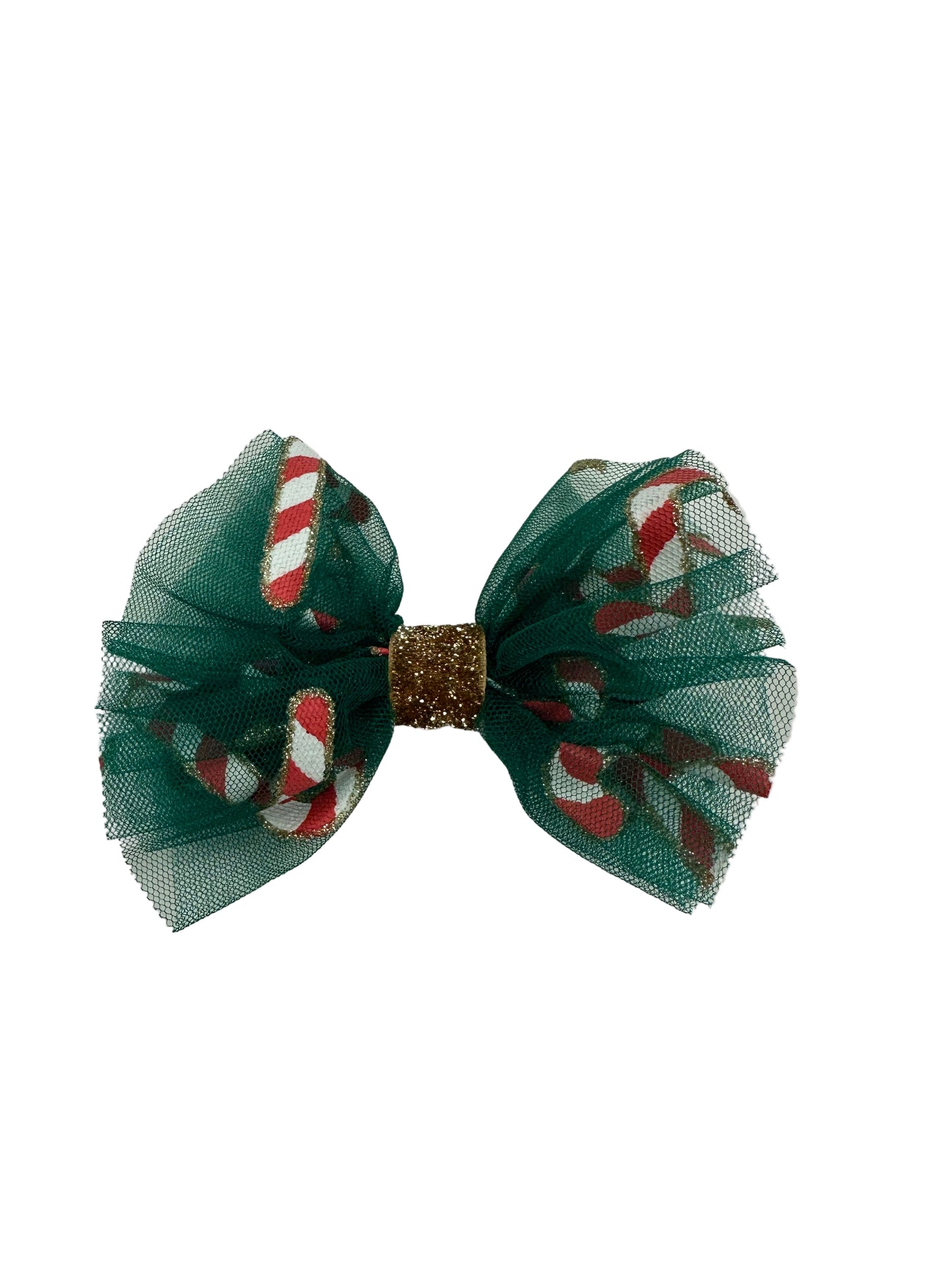 Candy Cane Ribbon Hair Clip