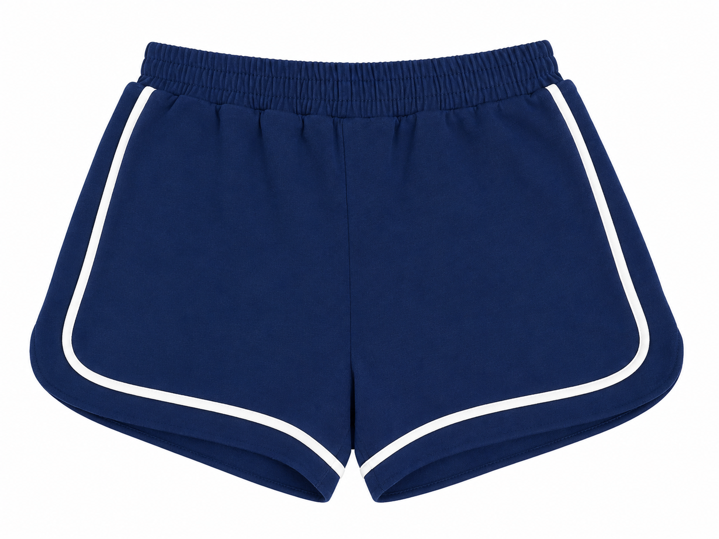 Navy Sweat Short with White Stripe